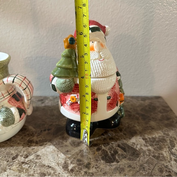 Christmas Santa And Snowman Sugar And Creamer Containers - Picture 14 of 14